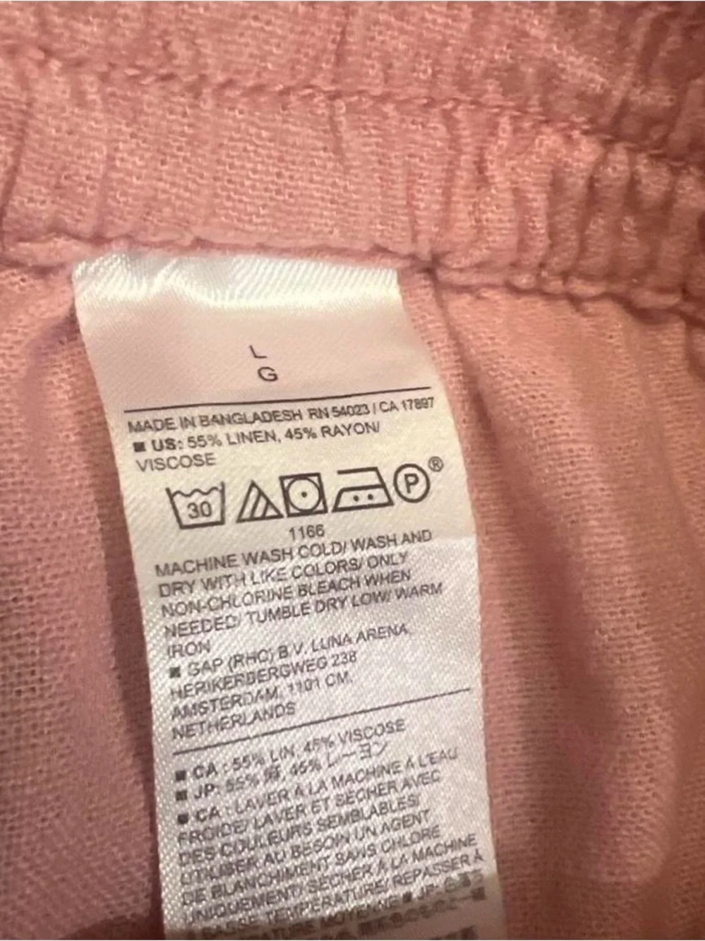 Banana Republic Pink Linen-Blend Women’s High-Waisted Bermuda Shorts Size L